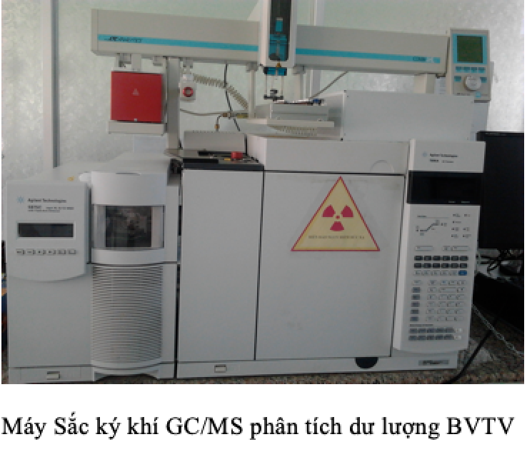 Text Box:  Máy Sắc ký khí GC/MS phân tích dư lượng BVTV